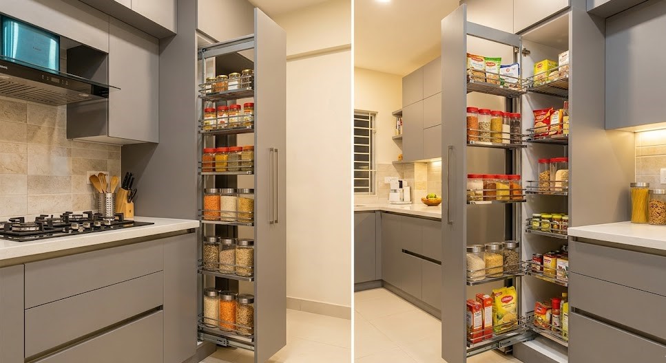 Maximize Your Pantry: Tall Unit Basket Modular Kitchen Accessories Ideas for Modern Modular Kitchens 1 watermarked img 3705013923227431660