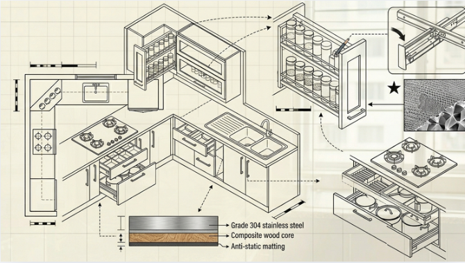 How to Choose the Right Spice Bottle Rack prick in Bangladesh 2 modern modular kitchen hardware schematic.png