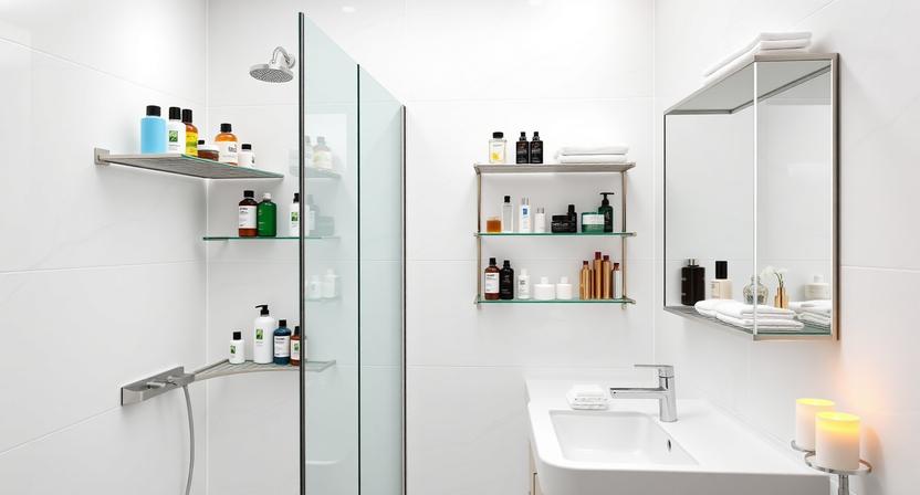 Evershine Stainless Steel Bathroom Shelves - Space -Perfume-Shampoo-Bottle Rack -Pack of 4-12 Inches 10 Stainless steel bathroom shelves