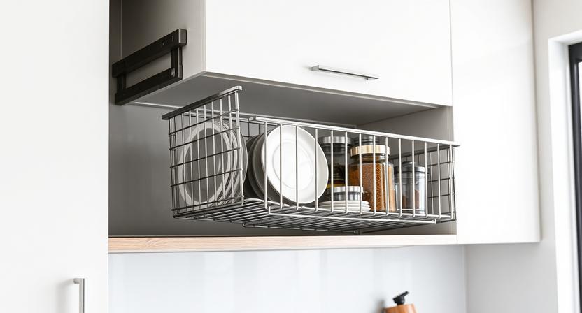 Heavy-duty pull-down kitchen baskets