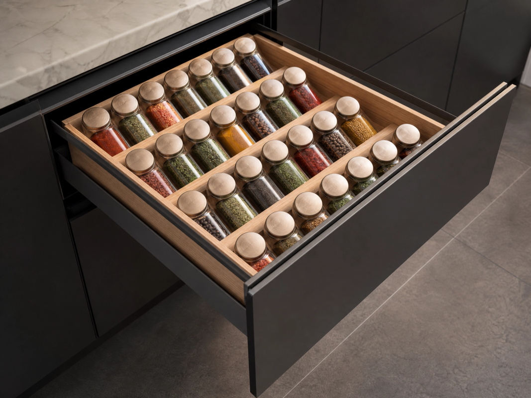 pull out spice rack drawer