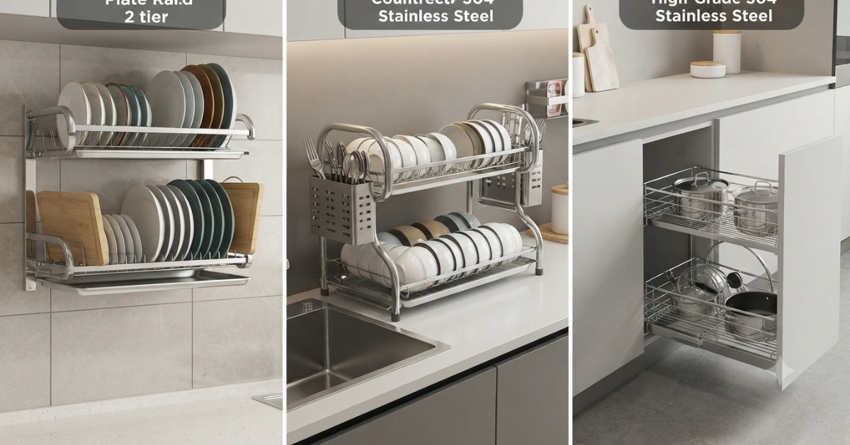 Best Stainless Steel Dish Drying Rack for Modern Kitchen 2 best stainless steel dish drying rack bd over sink.jpg