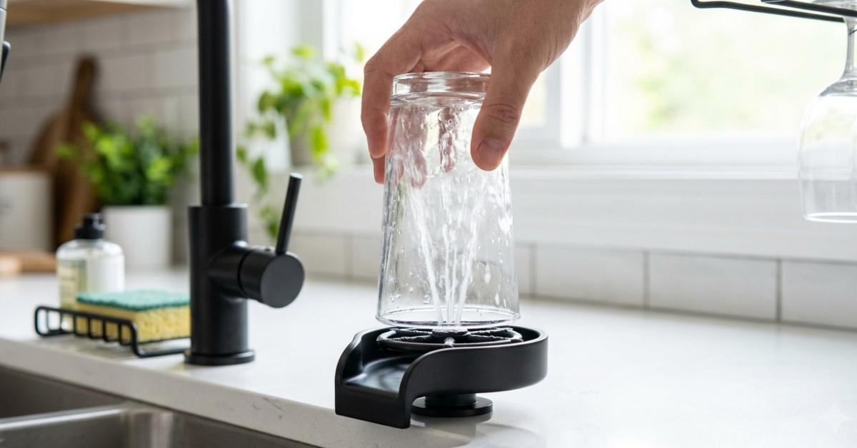 Kitchen Glass Rinser Save Time, Clean Fast 2 matte black glass rinser bangladesh kitchen.jpg