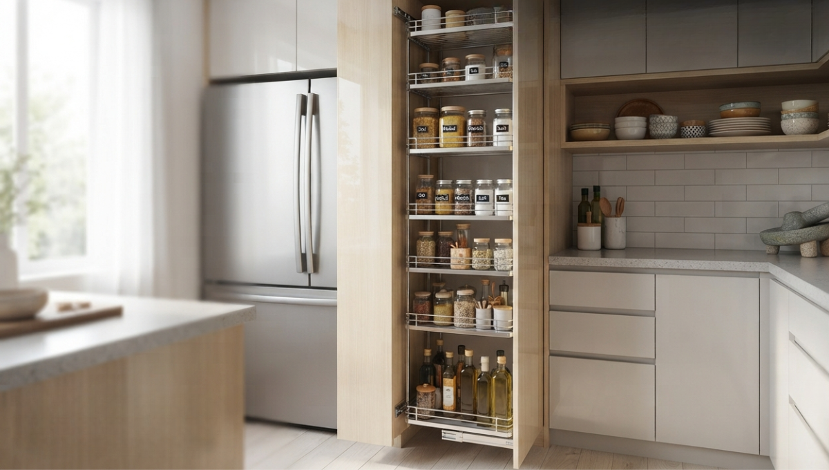 Slim Kitchen Pantry Cabinet Ideas for Small Kitchen 2 modern-handleless-kitchen-design-dhaka-hidden-ytk-storage.jpg