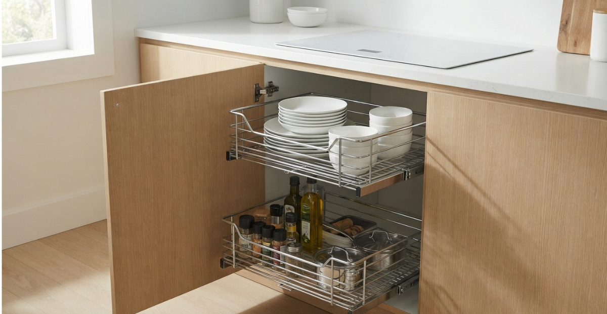 Under Counter Basket: Smart Storage for Modern Kitchens 1 Under Counter Basket: Smart Storage for Modern Kitchens