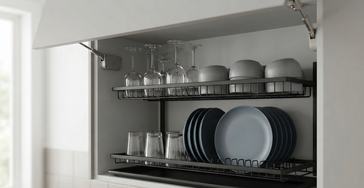 Best Dishes Sink Rack Ideas for a Clutter-Free Kitchen 2026 4 modern matte black glass aku plate rack with drip tray.jpg