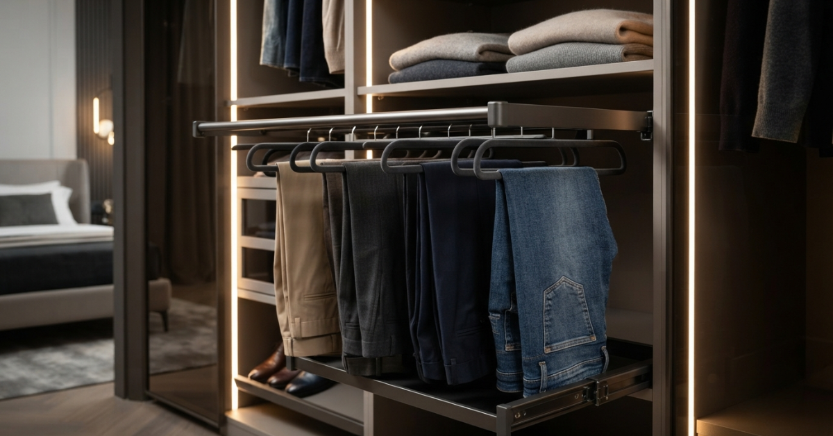 Pull Out Trouser Rack: Smart Wardrobe Storage Solutions BD