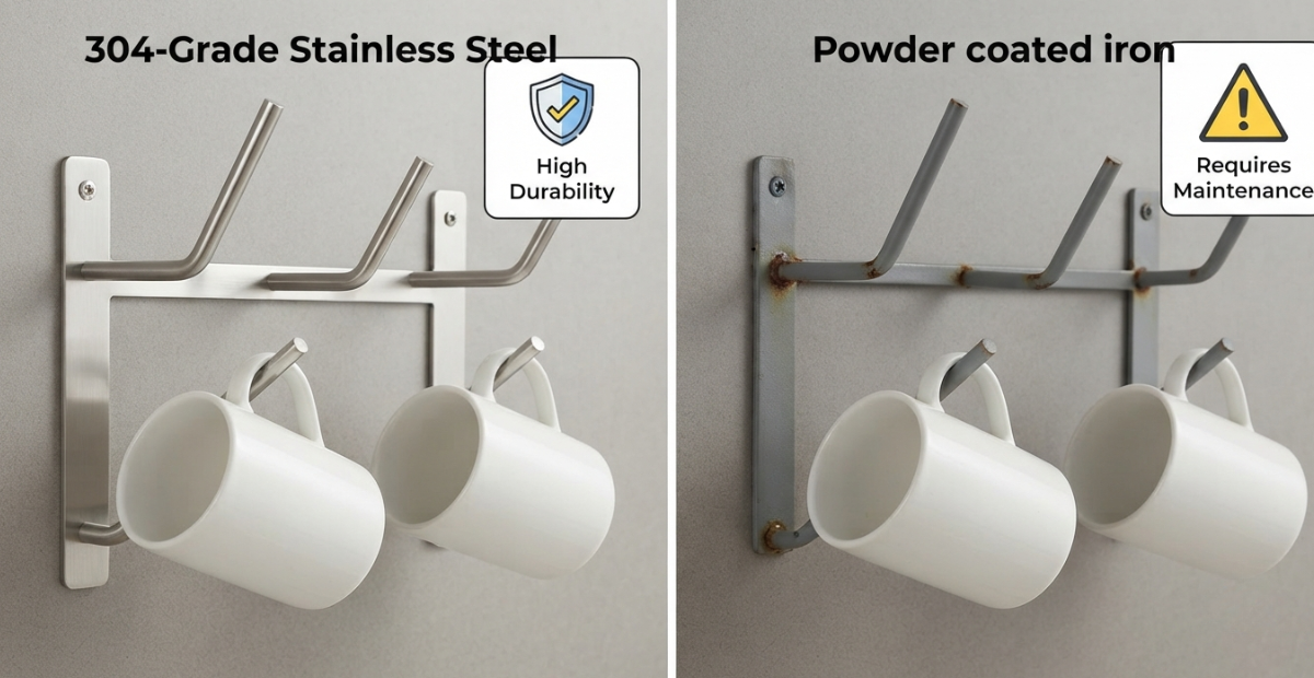 Efficient Kitchen Organization: The Ultimate Guide to the Best Coffee mug rack wall in Bangladesh 2 rust resistant stainless steel vs iron mug rack comparison