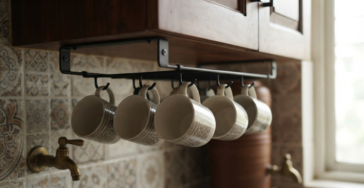 Hanging Cup Rack: Smart Storage Ideas for Every Kitchen 2 screw mounted heavy duty mug rack bangladesh.jpg