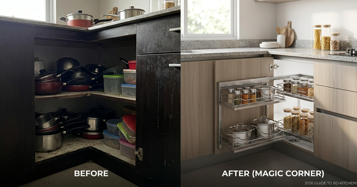 Essential Space Saving Kitchen Accessories in 2026 2 space saving kitchen accessories bangladesh magic corner.webp