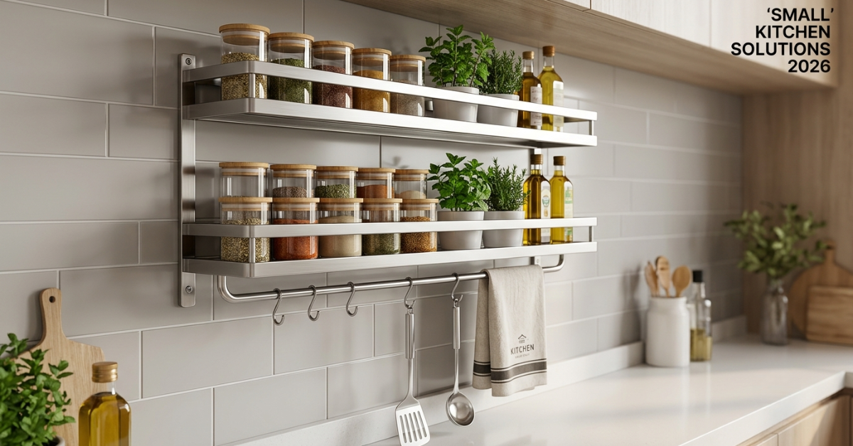 Stainless Steel Wall Shelf Ideas for Small Kitchens