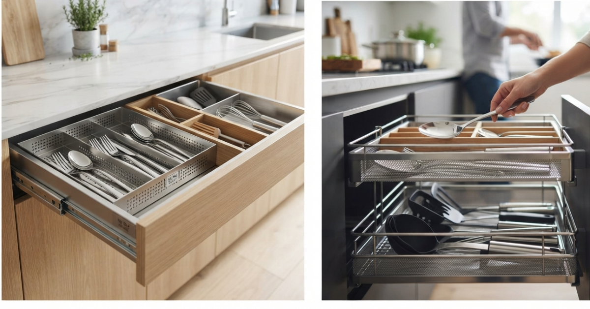 Best Cutlery Basket Ideas for a Neat and Organized Kitchen 1 Best Cutlery Basket Ideas for Organized Kitchens (2026)