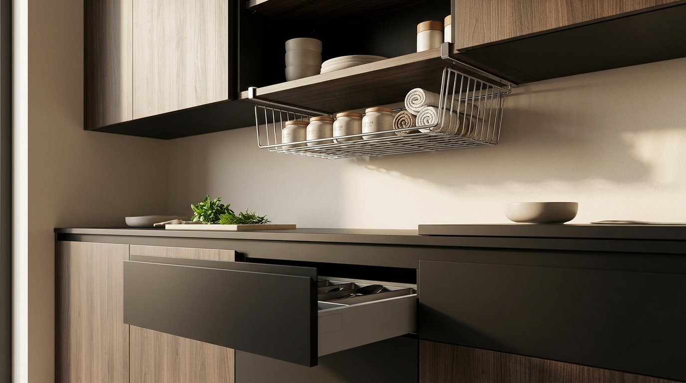 Undershelf Storage Basket Ideas to Maximize Kitchen Spaces 1 Undershelf Storage Basket Ideas to Maximize Kitchen Spaces