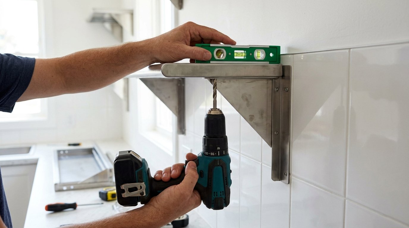 How to Style & Install Stainless Steel Wall Shelves