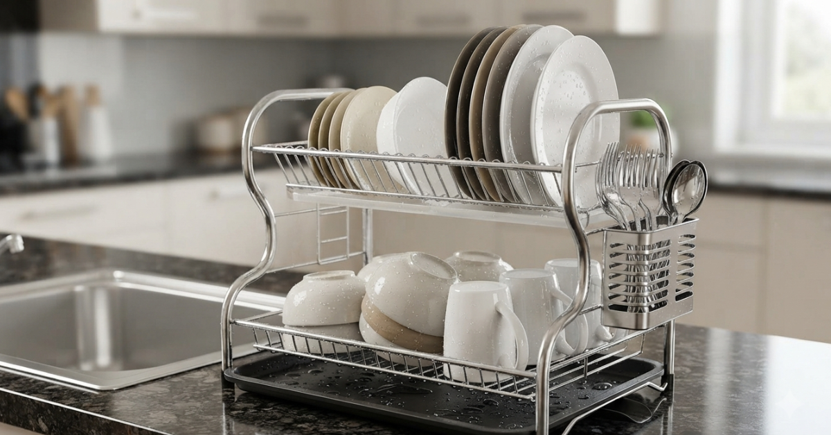 Best 2 Layer Dish Drainer Rack for Modern Kitchens in BD