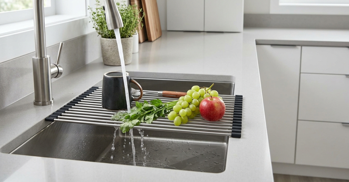 Over Sink Roll Up Drying Rack: Space-Saving Kitchen Guide! 1 Smart space-saving over-sink roll-up drying rack guide!